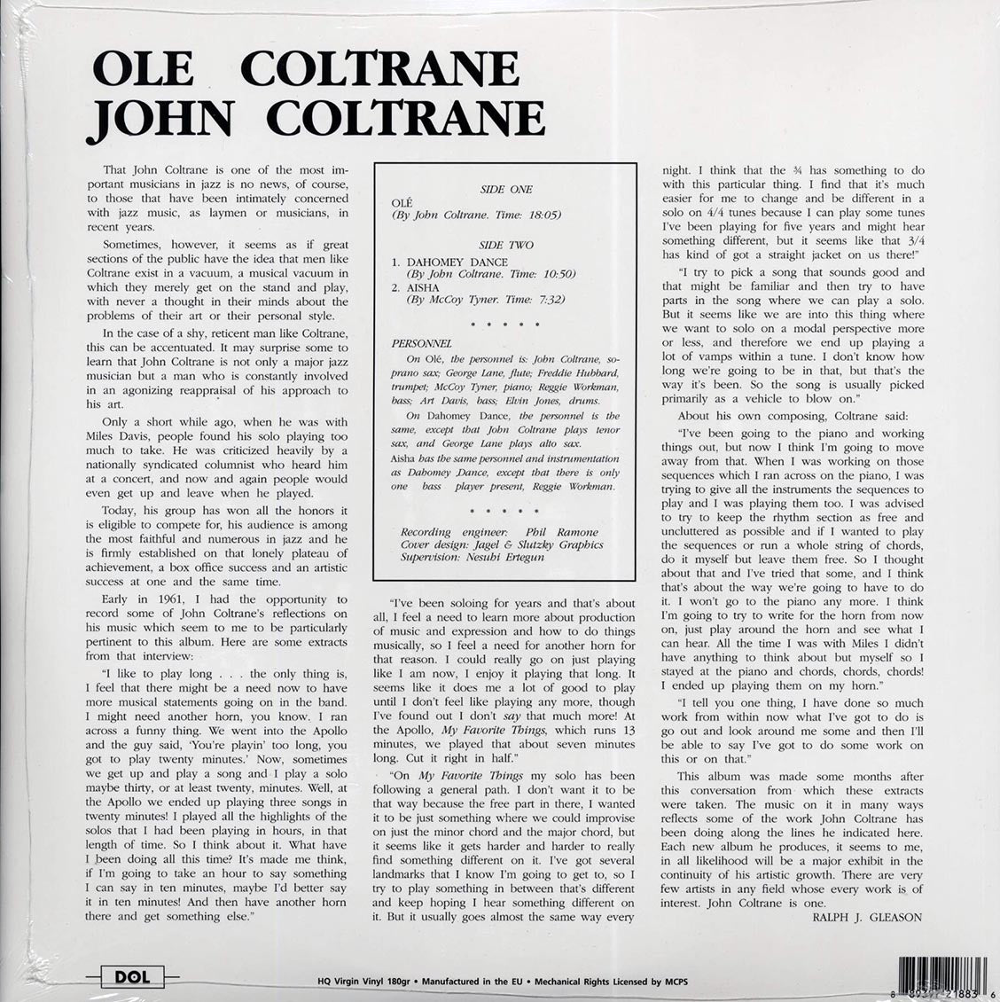 John Coltrane - Ole (180g) (Deluxe Edition) Vinyl Record { vinyl }