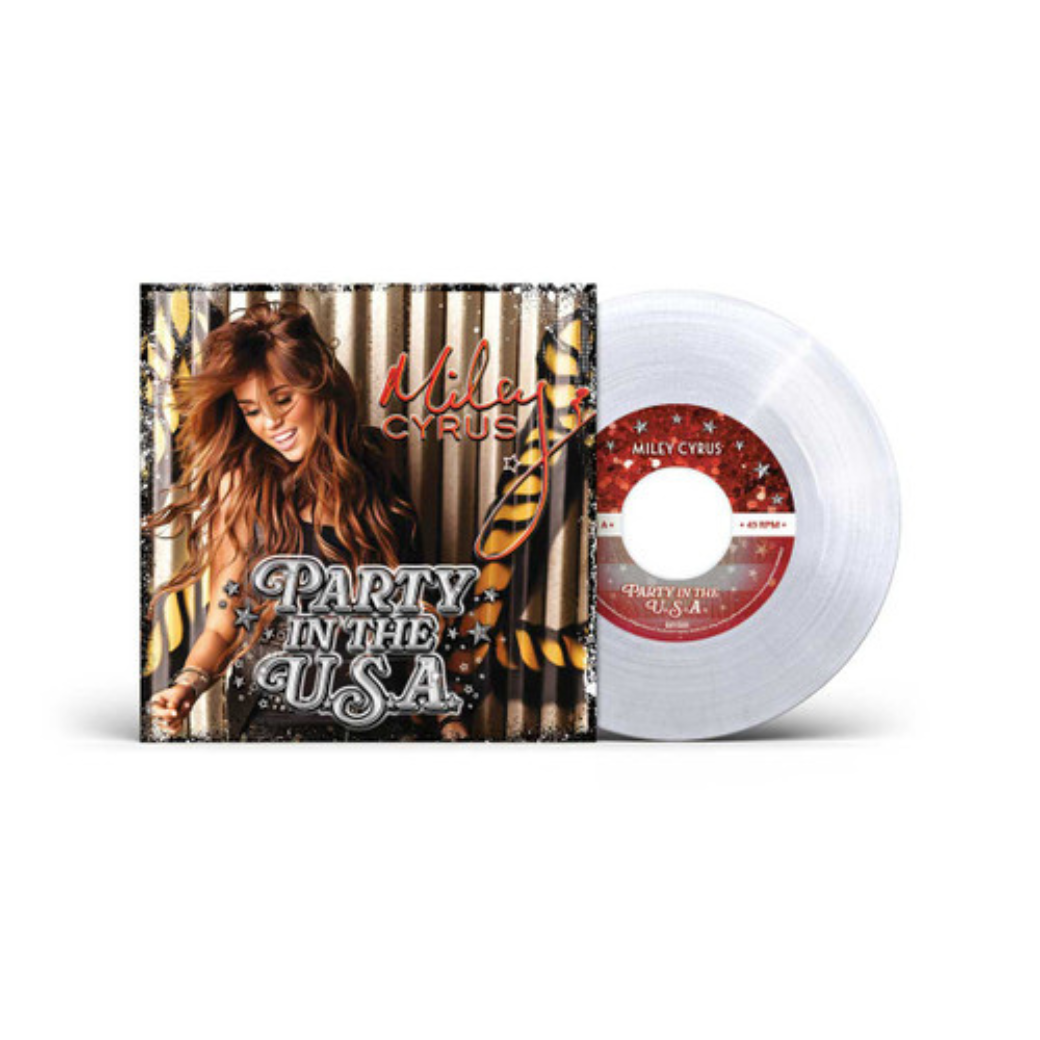 Miley Cyrus - Party In The U.S.A - Clear Glitter Vinyl 7" Single { vinyl }