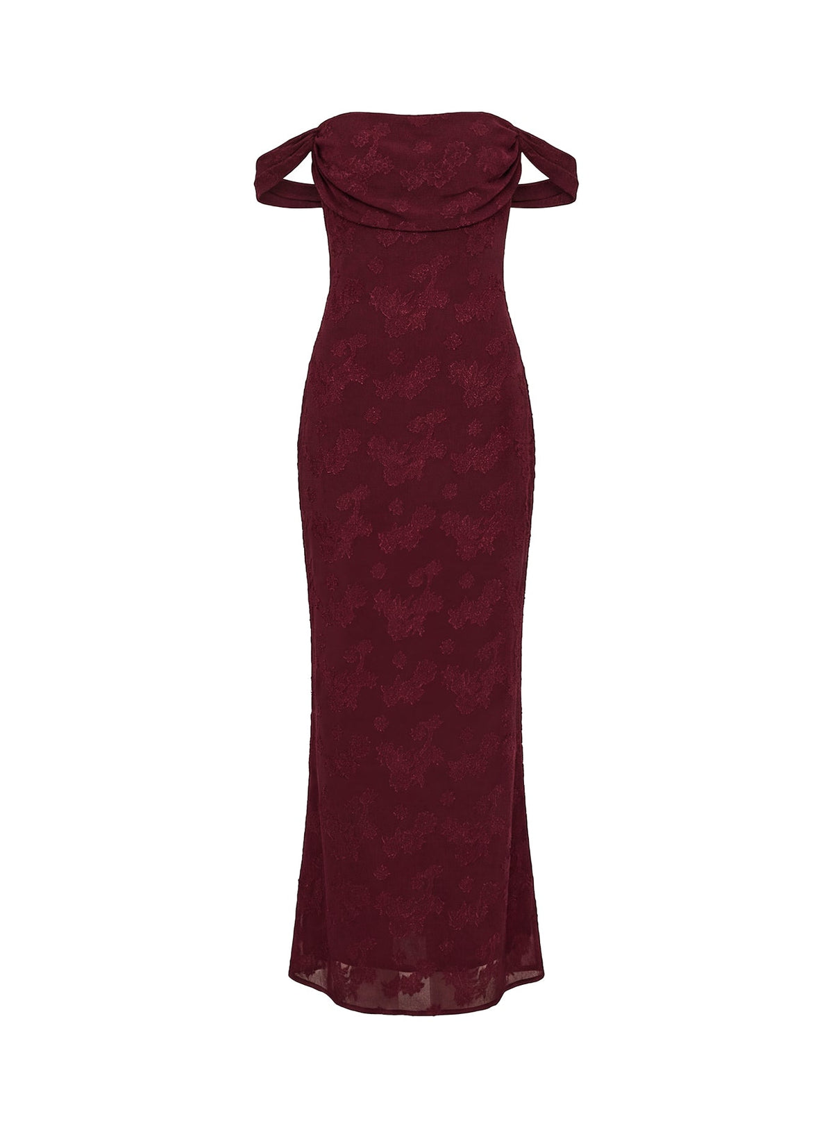 Azura Off The Shoulder Maxi Dress Burgundy