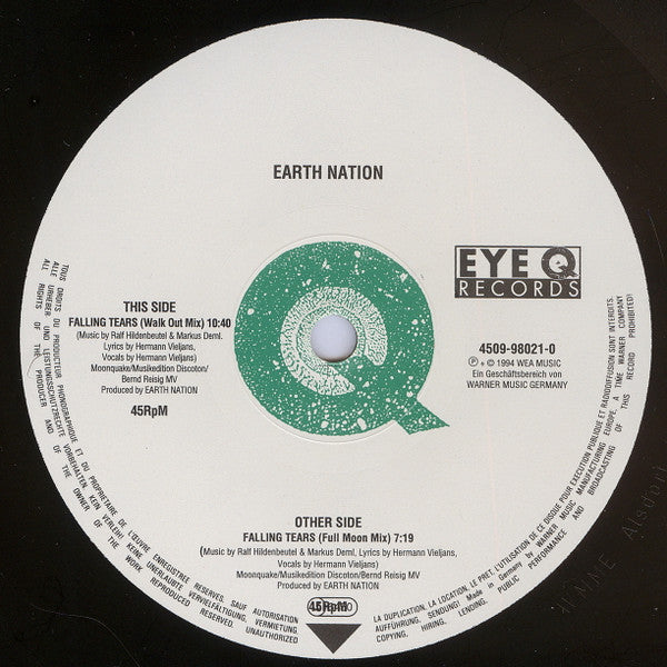 Earth Nation - Falling Tears (12") (Eye Q Records) Vinyl Record { vinyl }