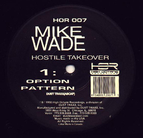 Mike Wade - Hostile Takeover (12") Vinyl Record { vinyl }