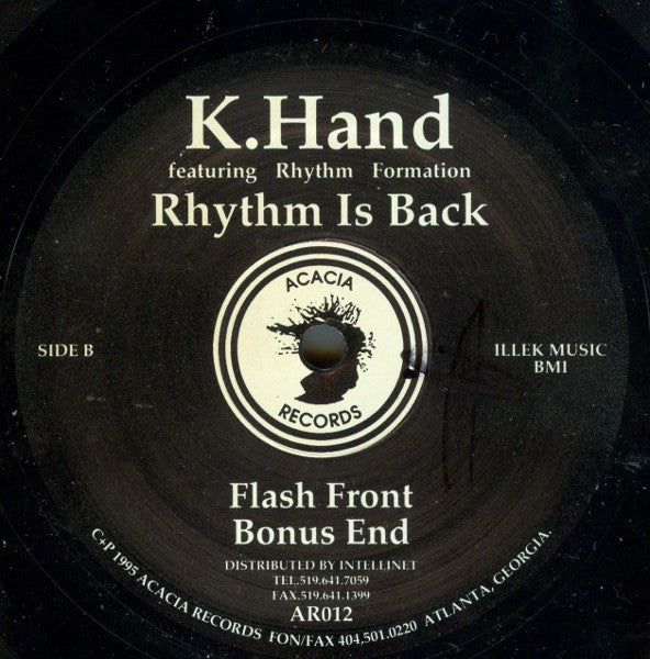 K.Hand* featuring Rhythm Formation - Rhythm Is Back (12") Vinyl Record { vinyl }