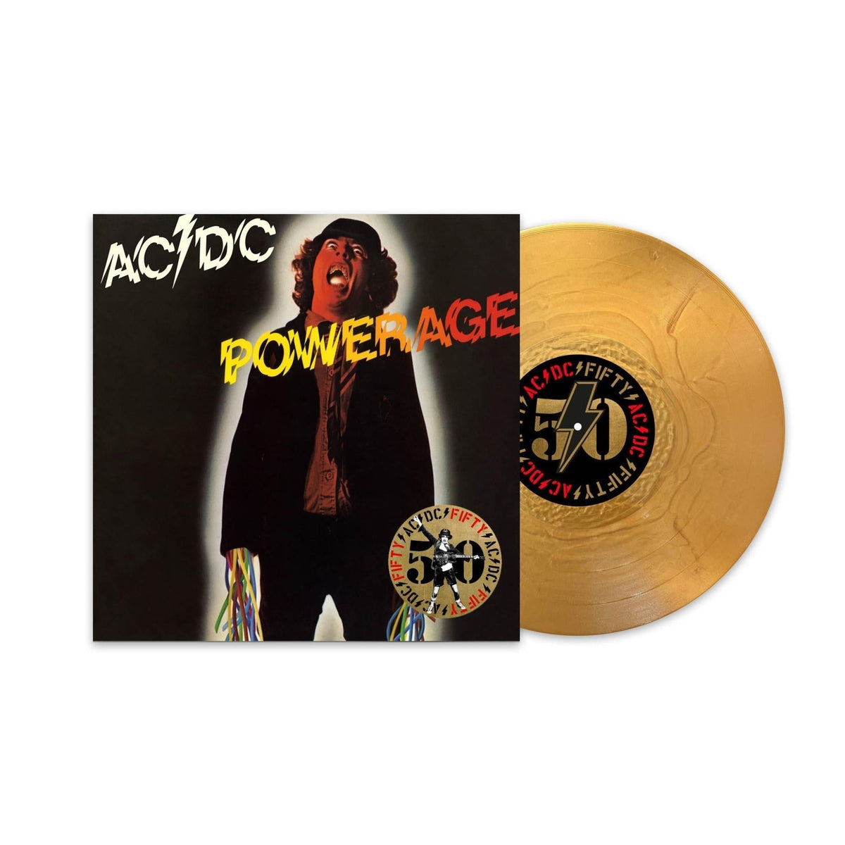 AC/DC - Powerage - Gold Vinyl LP Record { vinyl }