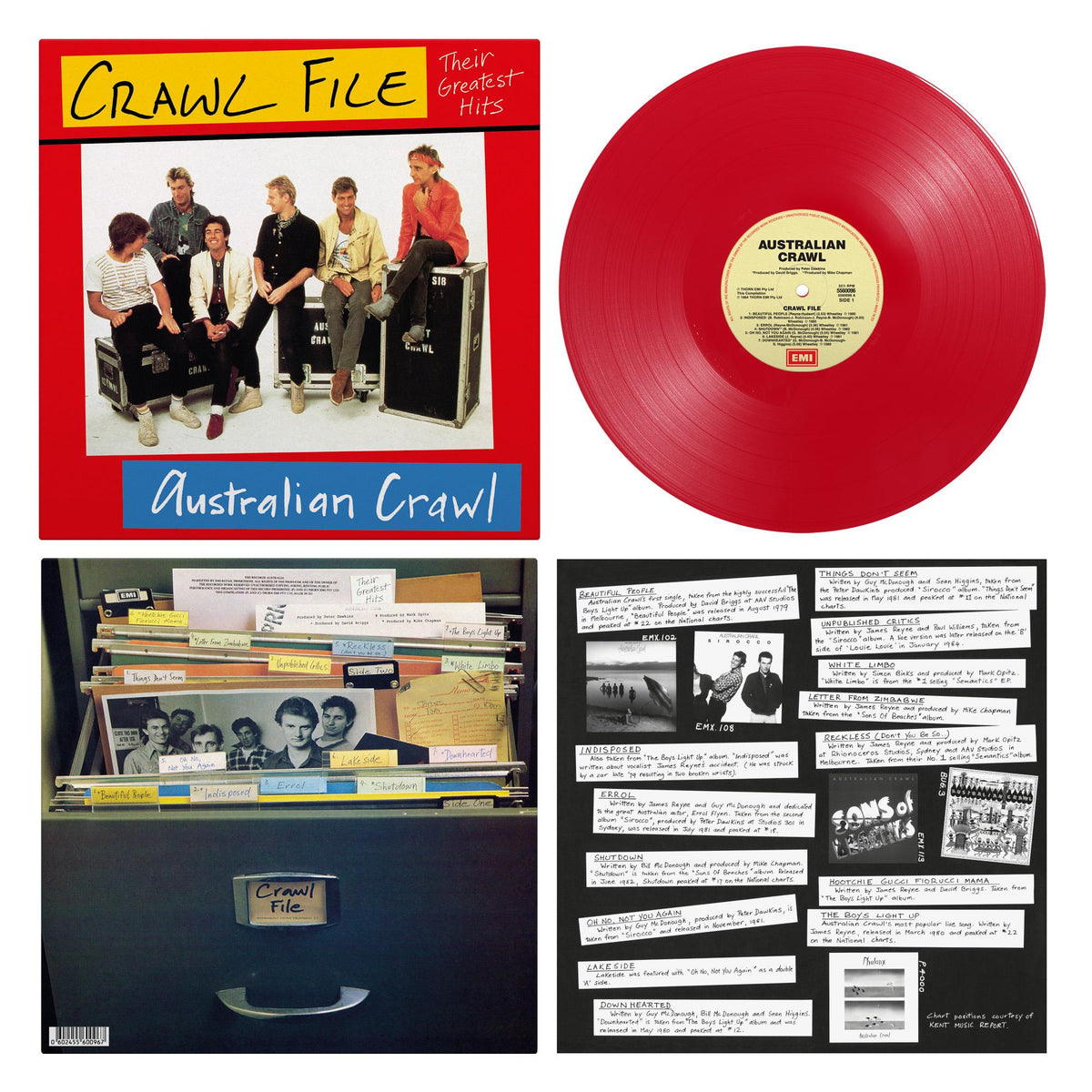 Australian Crawl - Crawl File - Red Vinyl LP Record { vinyl }