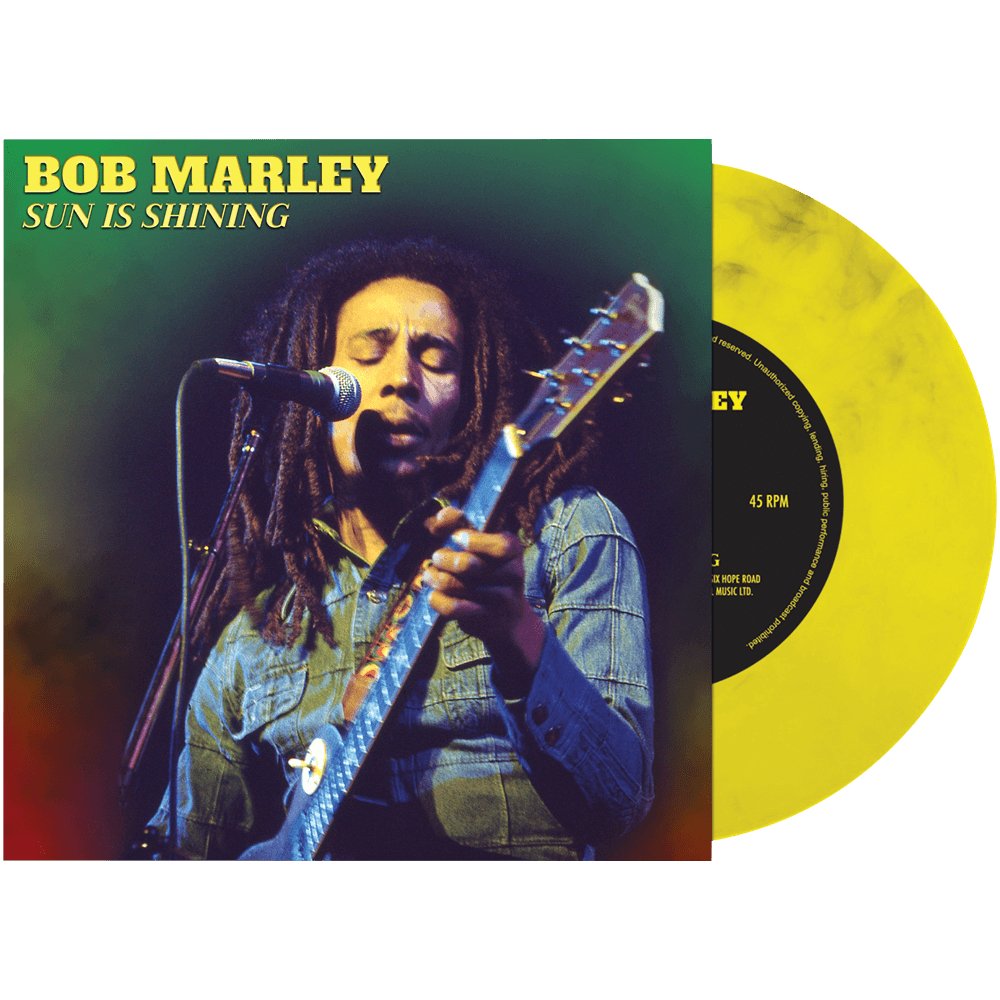 Bob Marley - Sun Is Shining - Yellow Marble Vinyl Record { vinyl }