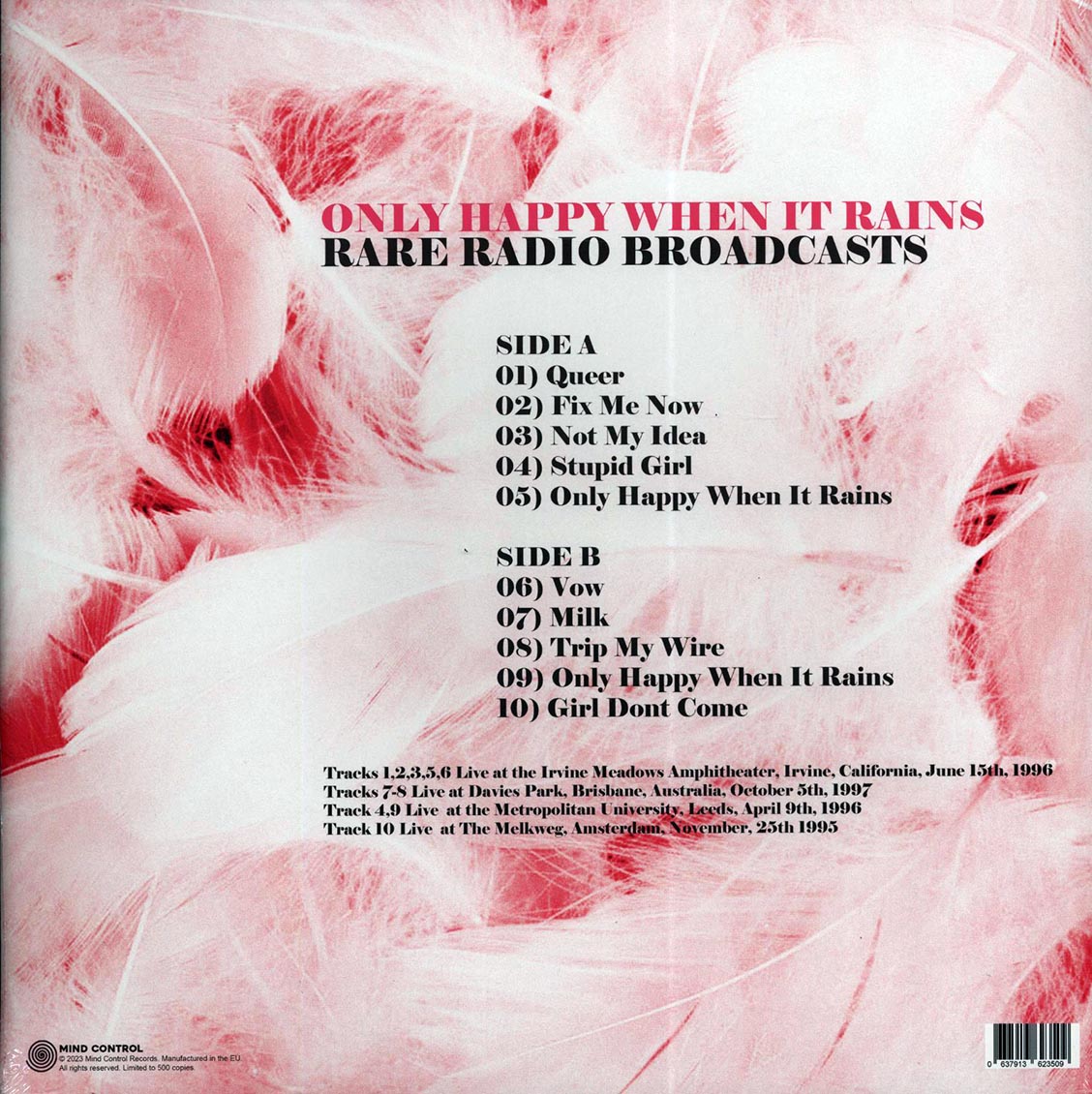 Garbage - Only Happy When It Rains: Rare Radio Broadcasts (LP) Vinyl Record { vinyl }
