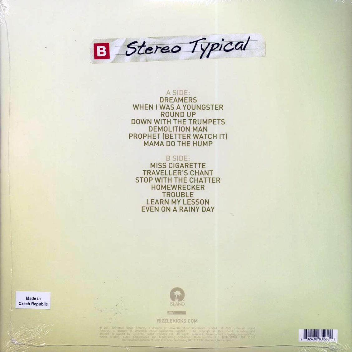 Rizzle Kicks – Stereo Typical (Limited Edition RSD Green Vinyl LP) { vinyl }