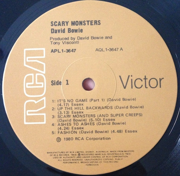 David Bowie - Scary Monsters (First Pressing) (RCA Victor) Vinyl Record { vinyl }