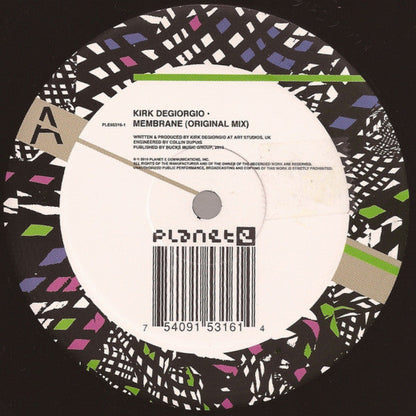 Kirk Degiorgio - Membrane (12") Vinyl Record { vinyl }
