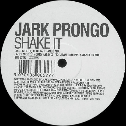 Jark Prongo - Shake It (12") (Subversive) Vinyl Record { vinyl }
