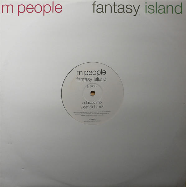 M People - Fantasy Island (12", Promo) Vinyl Record { vinyl }