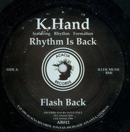 K.Hand* featuring Rhythm Formation - Rhythm Is Back (12") Vinyl Record { vinyl }