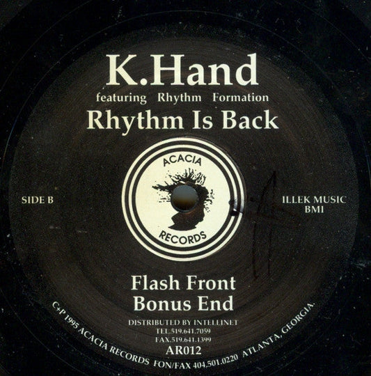 K.Hand* featuring Rhythm Formation - Rhythm Is Back (12") Vinyl Record { vinyl }