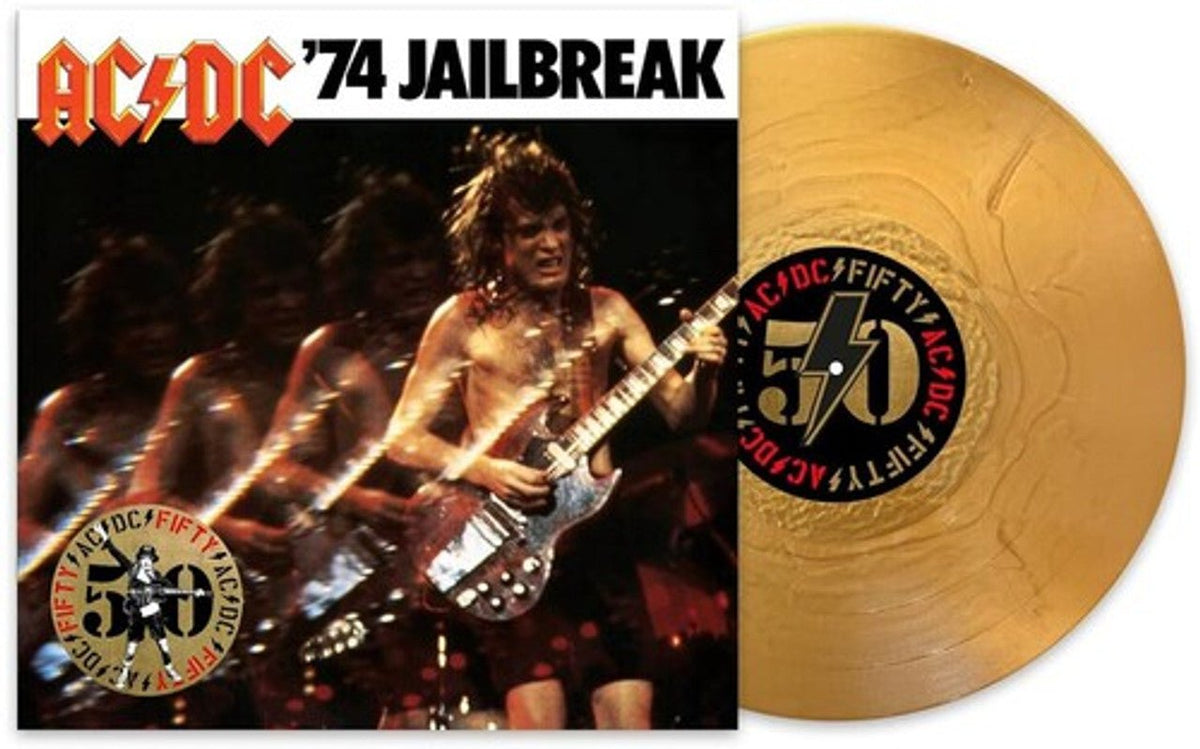 AC/DC – '74 Jailbreak - 50th Anniversary Gold Vinyl LP Record { vinyl }