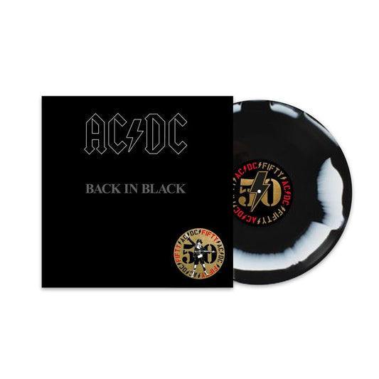 AC/DC - Back In Black - 50th Anniversary Black & White Vinyl LP Record { vinyl }