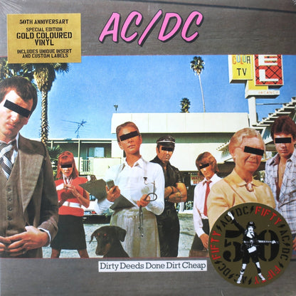 AC/DC - Dirty Deeds Done Dirt Cheap - Gold Vinyl LP Record { vinyl }