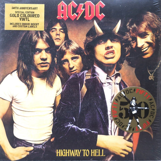 AC/DC - Highway to Hell - Gold Vinyl LP Record { vinyl }