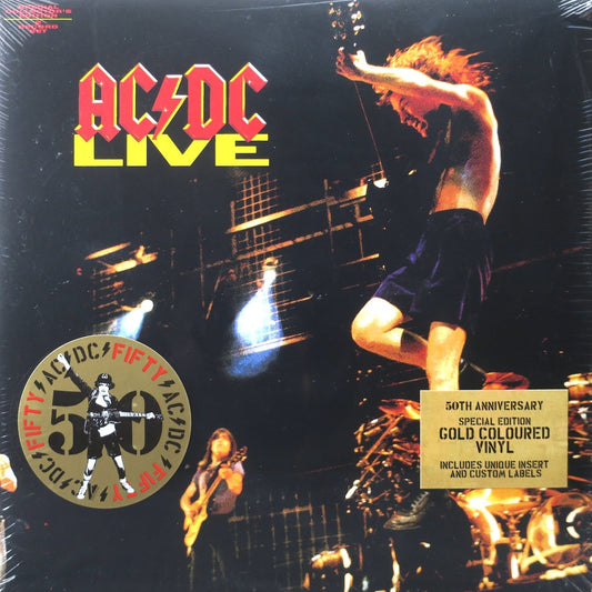AC/DC - LIVE - Gold Vinyl LP Record { vinyl }