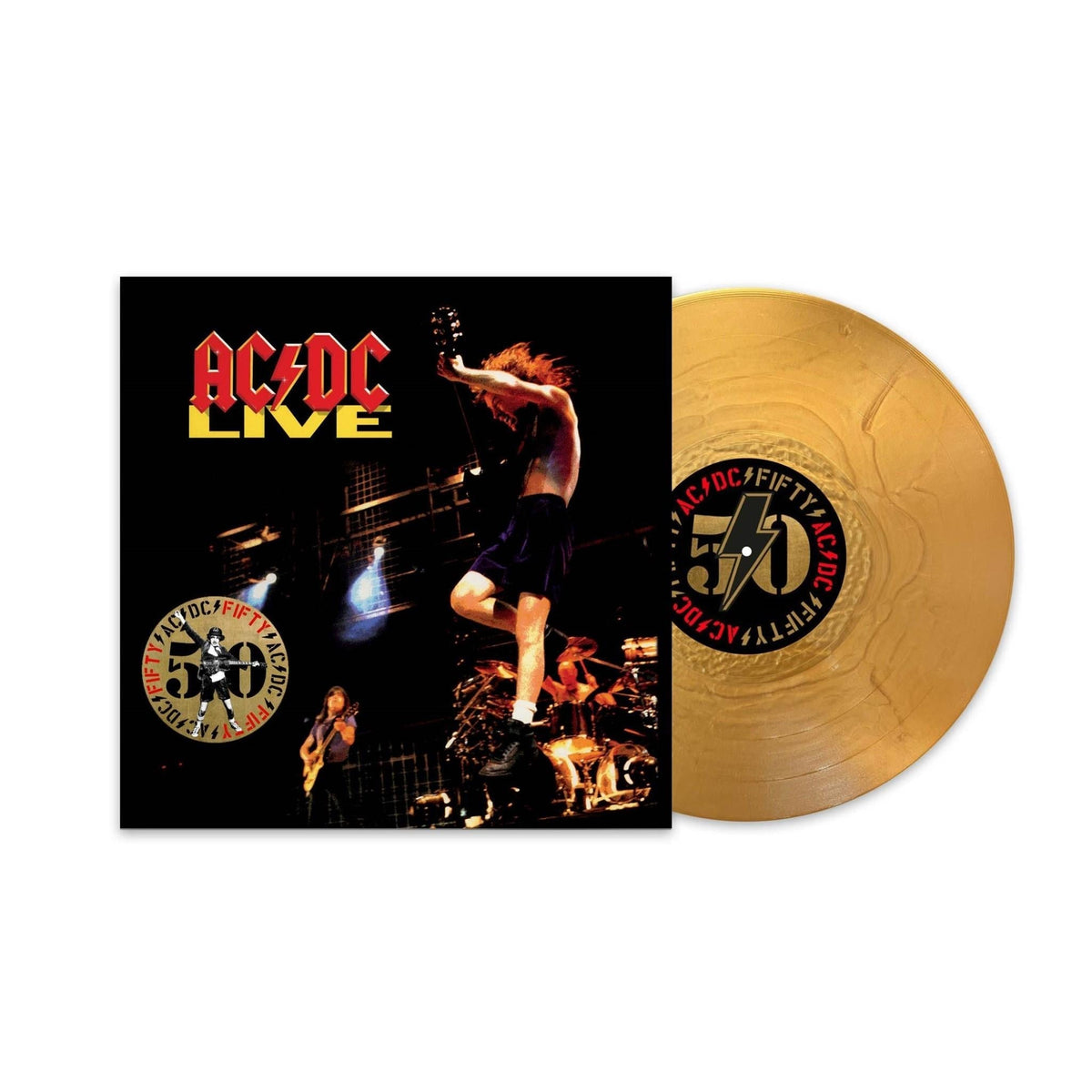 AC/DC - LIVE - Gold Vinyl LP Record { vinyl }