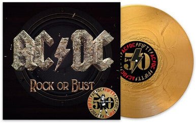 AC/DC – Rock Or Bust - 50th Anniversary Gold Vinyl LP Record { vinyl }