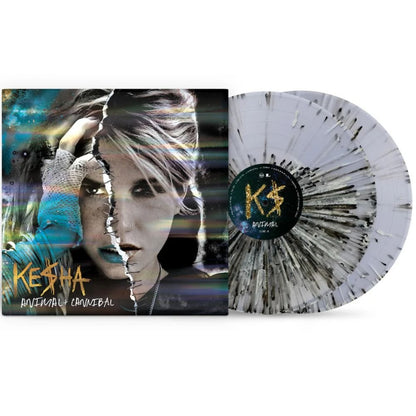 Kesha - Animal + Cannibal (15th Anniversary) - Holographic and Gold Foil on Black and White Translucent Splatter Vinyl LP Record { vinyl }