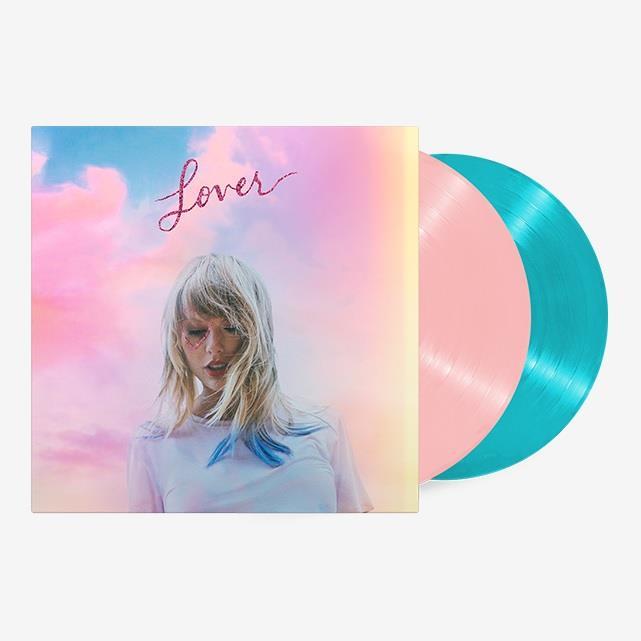Taylor Swift - Lover - Limited Edition Baby Pink & Blue Vinyl LP Record { vinyl }