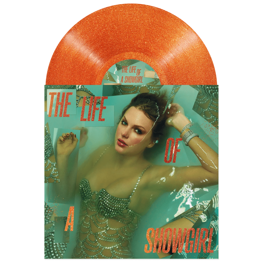 Taylor Swift - The Life of a Showgirl - Sweat & Vanilla Perfume Portofino Orange Glitter Vinyl LP Record { vinyl }