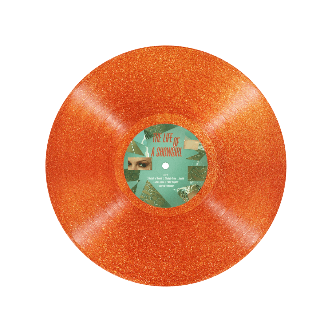 Taylor Swift - The Life of a Showgirl - Sweat & Vanilla Perfume Portofino Orange Glitter Vinyl LP Record { vinyl }